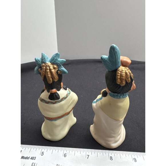 Native American Indian Inspired 13-Piece Porcelain Figurine Set VTG Hand Painted - Picture 13 of 16